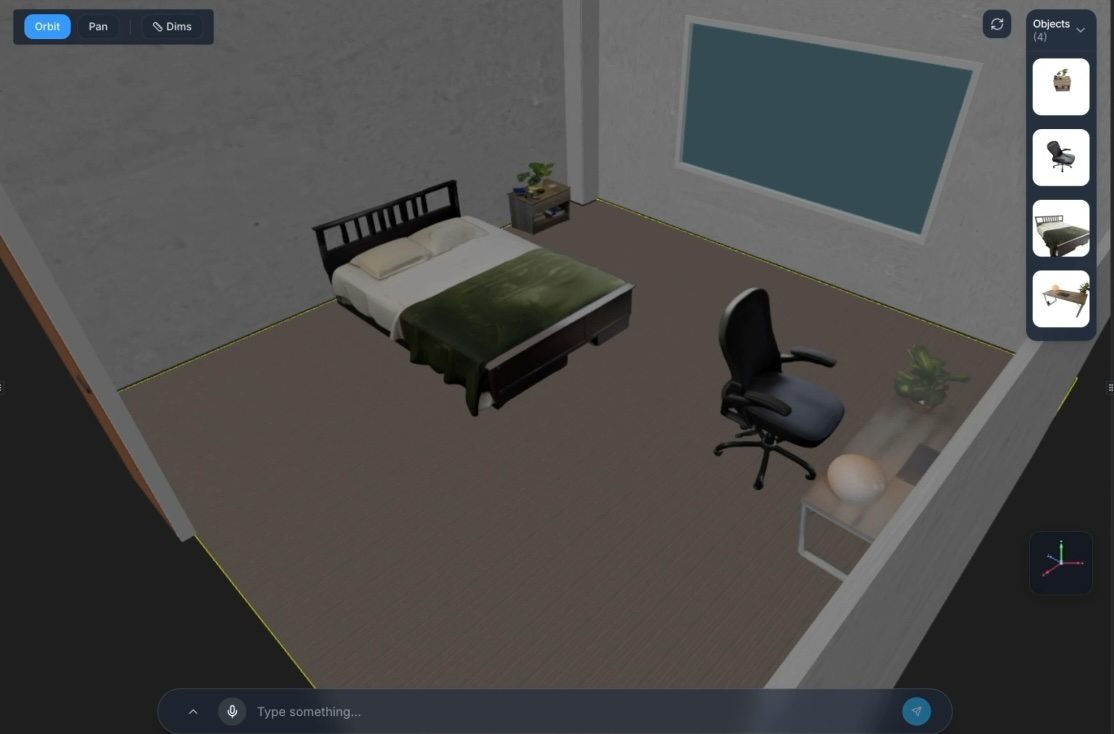Original room before AI design